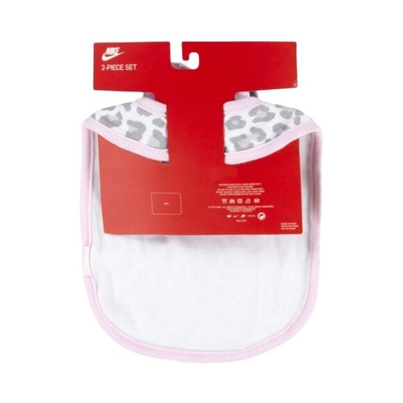 Nike Baby Girl Pink Animal Print Bib + Booties Set - Picture 5 of 6